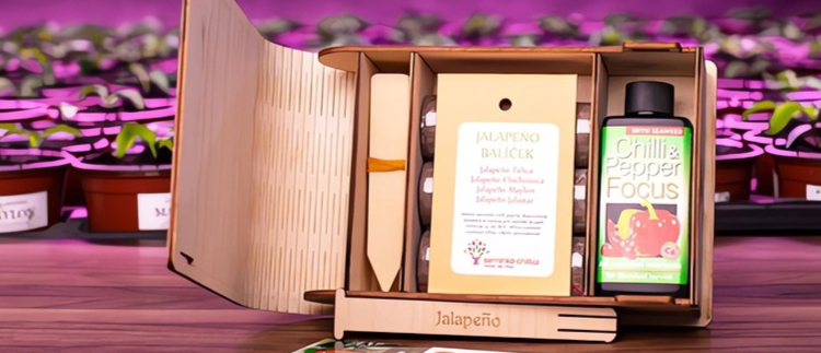 DÁRKOVÁ KAZETA ZAČÍNÁM PĚSTOVAT CHILLI<br>DÁREK, CO NEPOTŘEBUJE BALÍCÍ PAPÍR