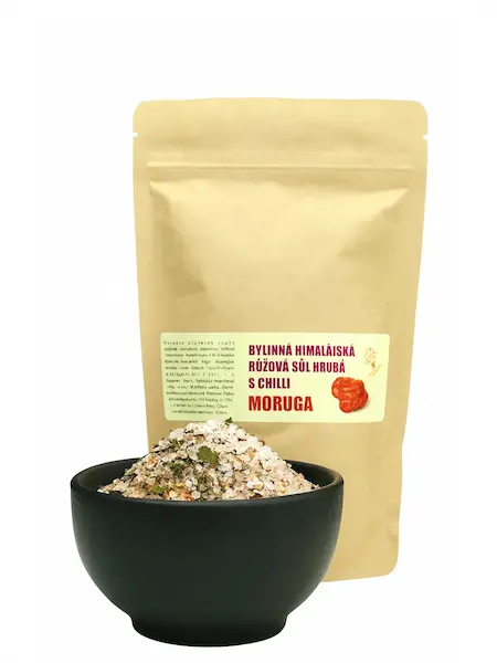 Bylinná himalájská růžová sůl hrubá s chilli Moruga